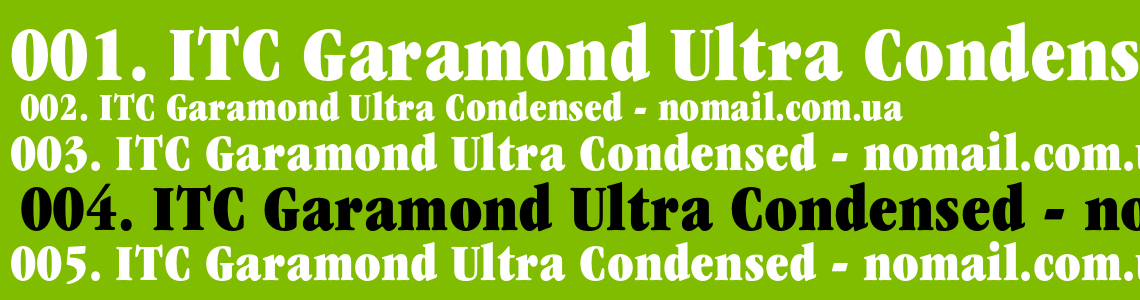 Шрифт ITC Garamond Ultra Condensed