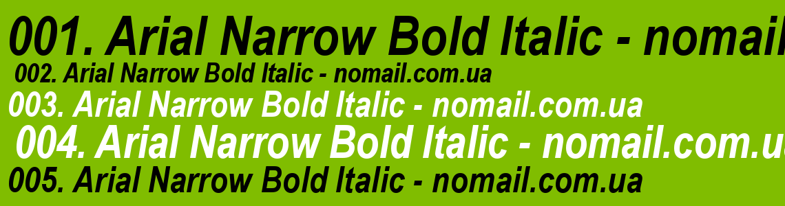 Шрифт Arial Narrow Bold Italic