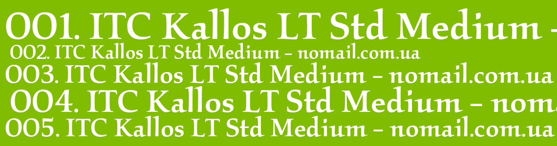 Шрифт ITC Kallos LT Std Medium