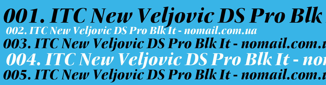 Шрифт ITC New Veljovic DS Pro Blk It