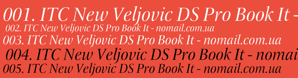 Шрифт ITC New Veljovic DS Pro Book It