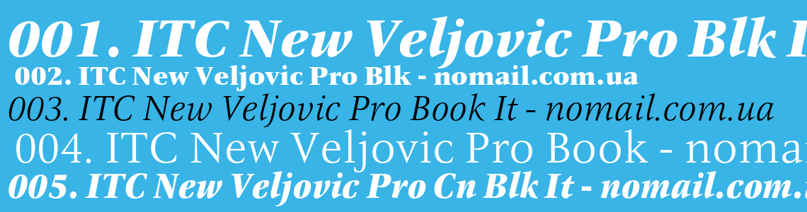 Шрифт ITC New Veljovic Pro