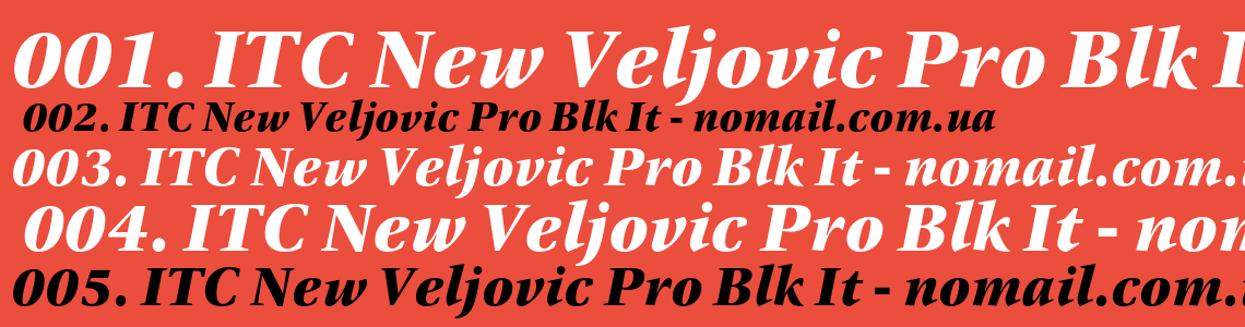 Шрифт ITC New Veljovic Pro Blk It