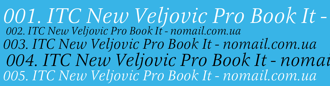 Шрифт ITC New Veljovic Pro Book It