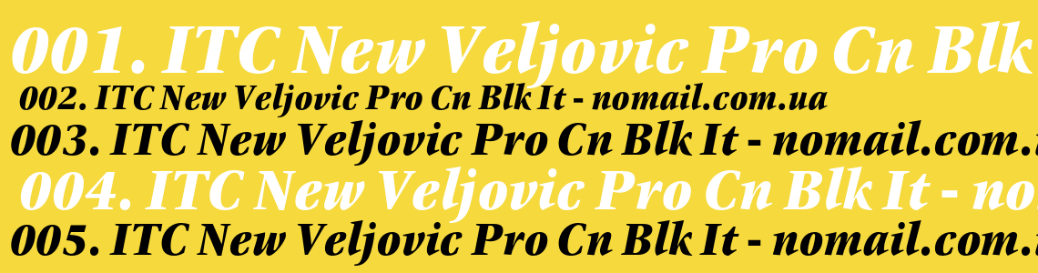 Шрифт ITC New Veljovic Pro Cn Blk It