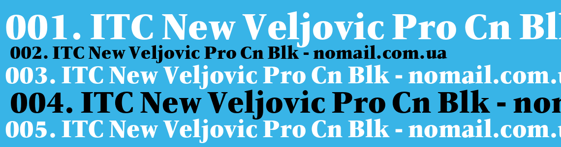 Шрифт ITC New Veljovic Pro Cn Blk