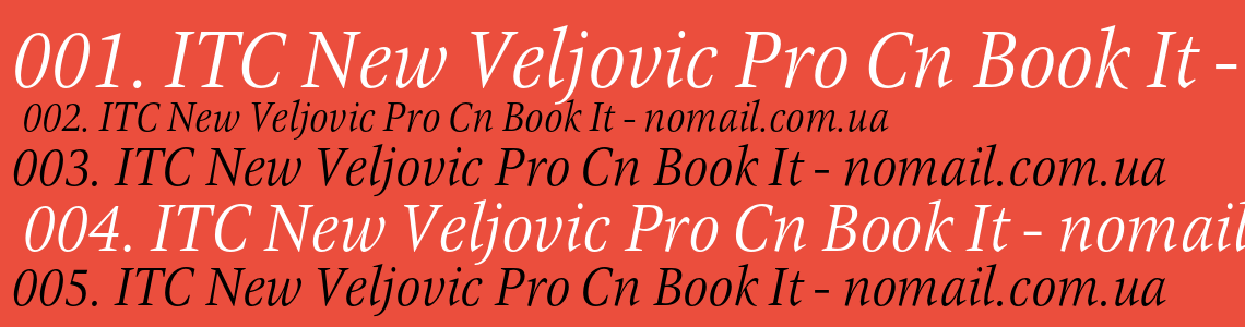 Шрифт ITC New Veljovic Pro Cn Book It