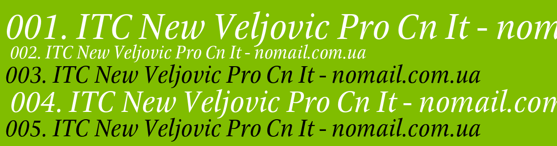 Шрифт ITC New Veljovic Pro Cn It