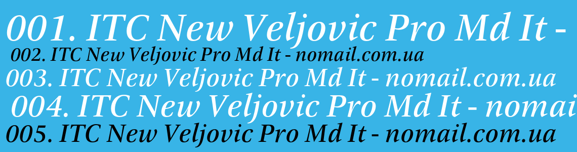 Шрифт ITC New Veljovic Pro Md It