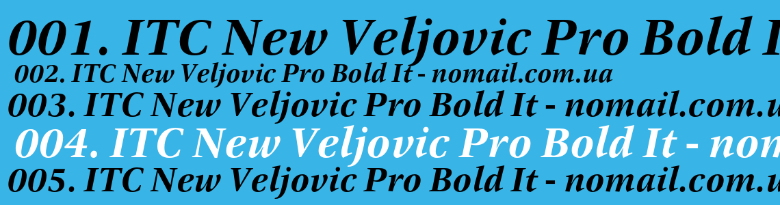 Шрифт ITC New Veljovic Pro Bold It