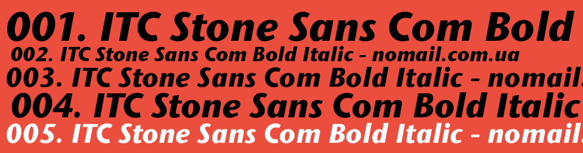 Шрифт ITC Stone Sans Com Bold Italic