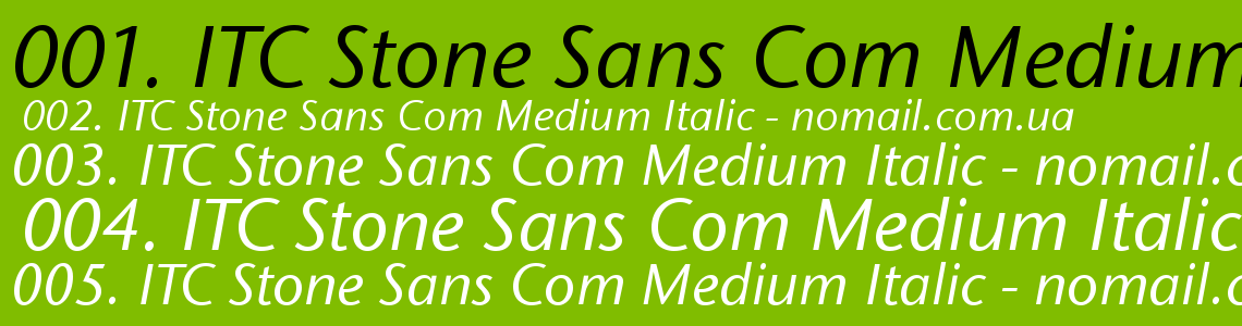 Шрифт ITC Stone Sans Com Medium Italic