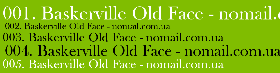 Шрифт Baskerville Old Face