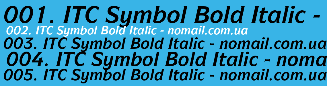 Шрифт ITC Symbol Bold Italic