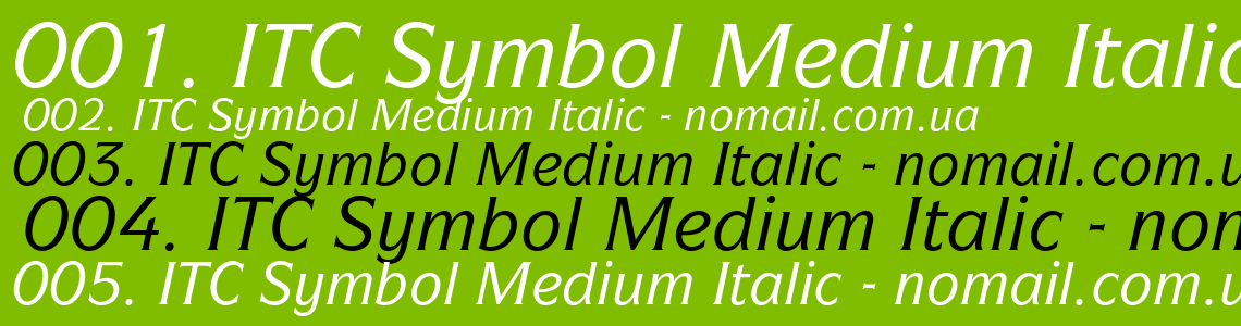 Шрифт ITC Symbol Medium Italic