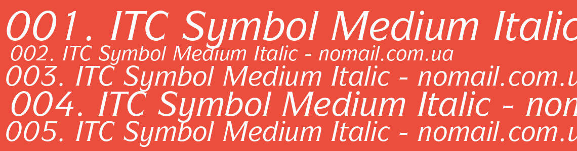 Шрифт ITC Symbol Medium Italic