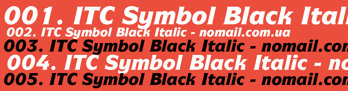 Шрифт ITC Symbol Black Italic