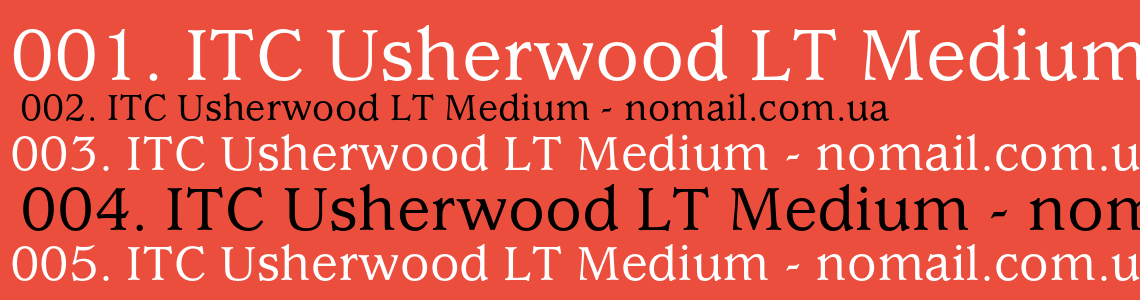 Шрифт ITC Usherwood LT Medium