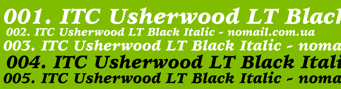 Шрифт ITC Usherwood LT Black Italic