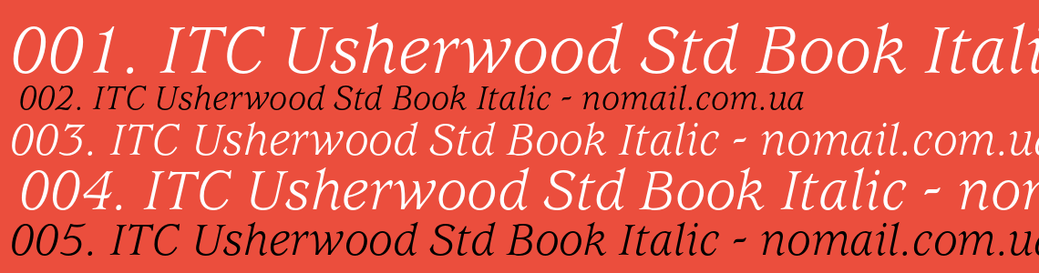 Шрифт ITC Usherwood Std Book Italic