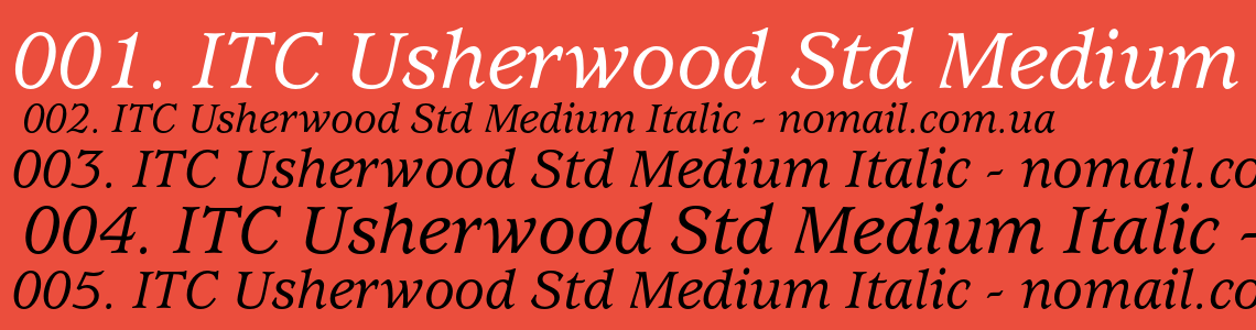 Шрифт ITC Usherwood Std Medium Italic