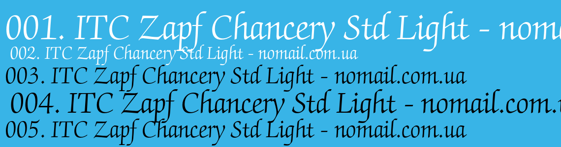Шрифт ITC Zapf Chancery Std Light