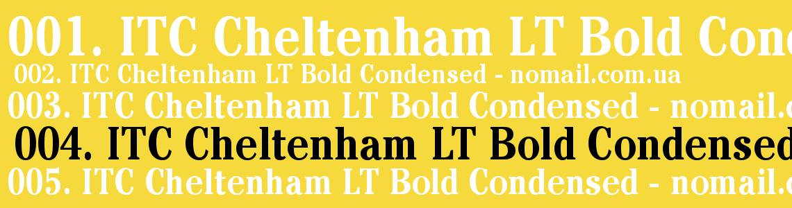 Шрифт ITC Cheltenham LT Bold Condensed