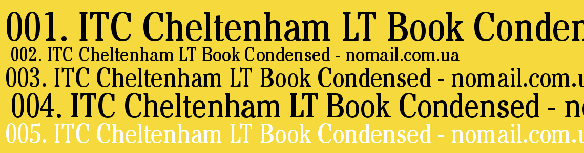 Шрифт ITC Cheltenham LT Book Condensed