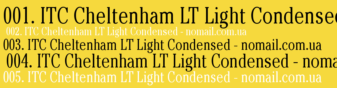 Шрифт ITC Cheltenham LT Light Condensed