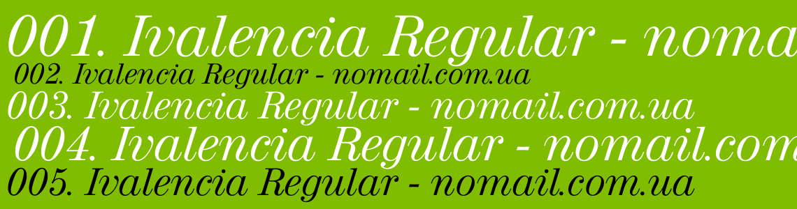 Шрифт Ivalencia Regular