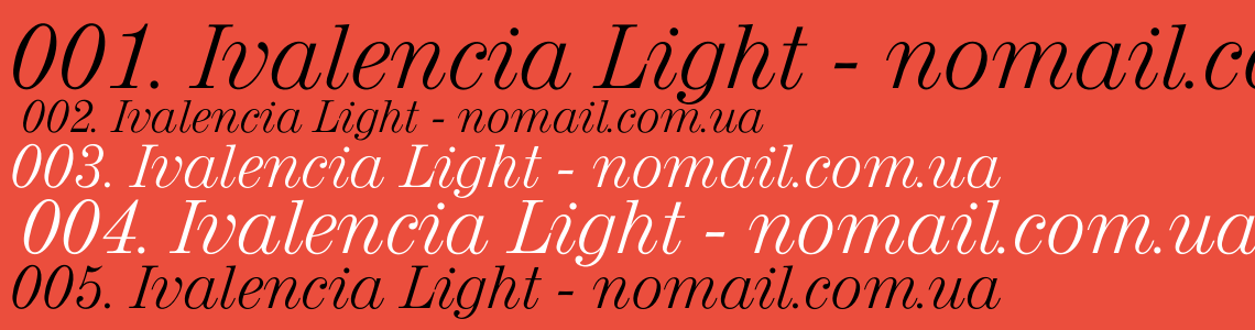 Шрифт Ivalencia Light