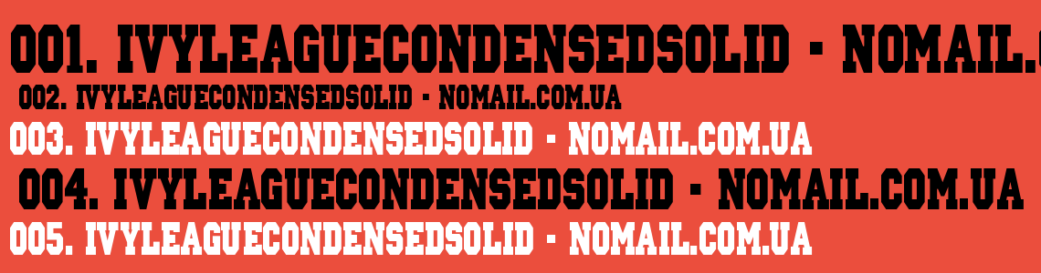 Шрифт IvyLeagueCondensedSolid