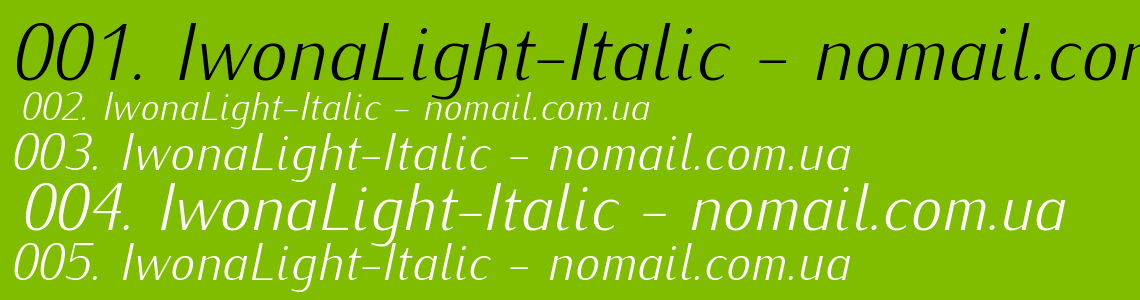 Шрифт IwonaLight-Italic