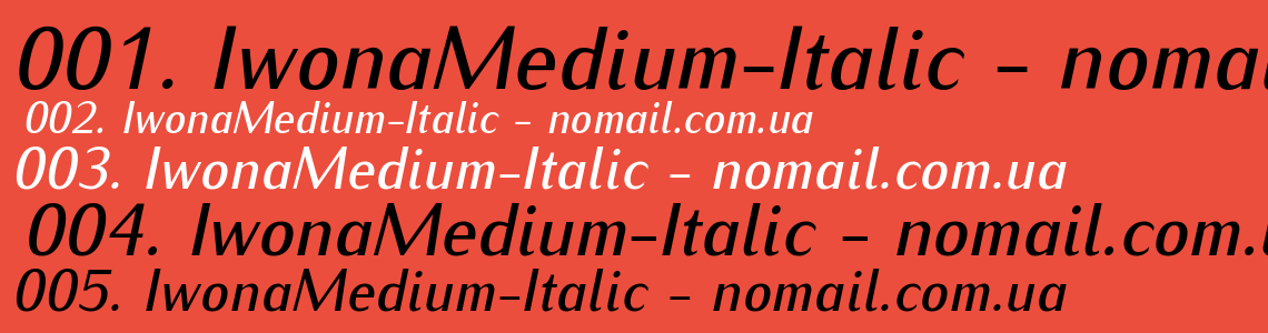 Шрифт IwonaMedium-Italic