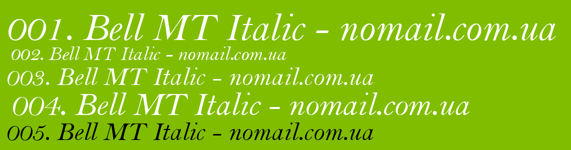 Шрифт Bell MT Italic