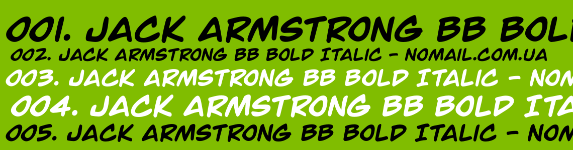 Шрифт Jack Armstrong BB Bold Italic