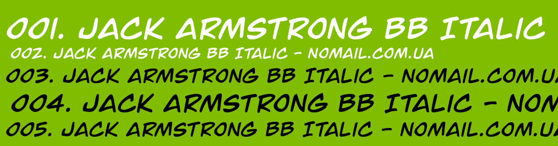 Шрифт Jack Armstrong BB Italic