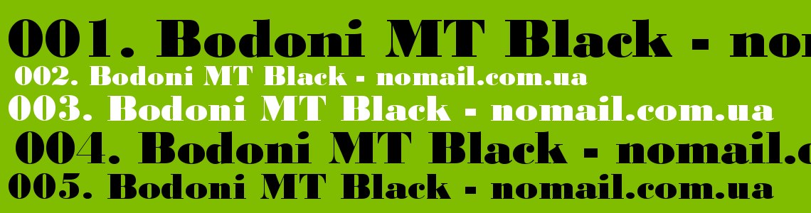 Шрифт Bodoni MT Black