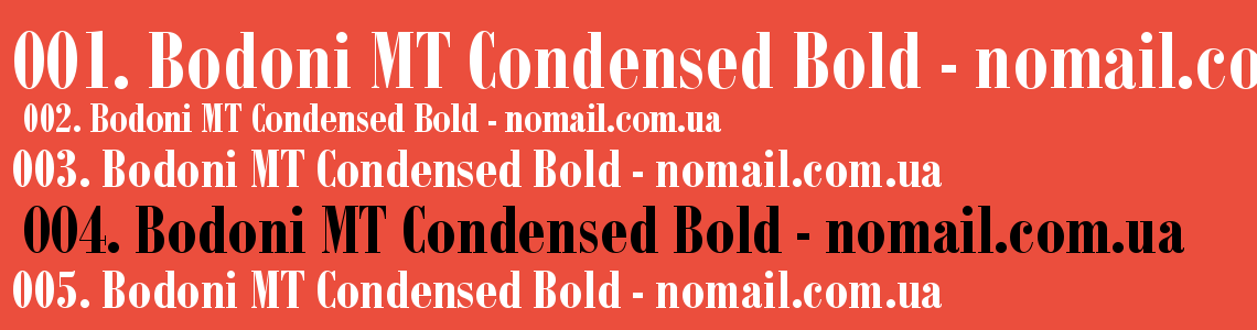 Шрифт Bodoni MT Condensed Bold