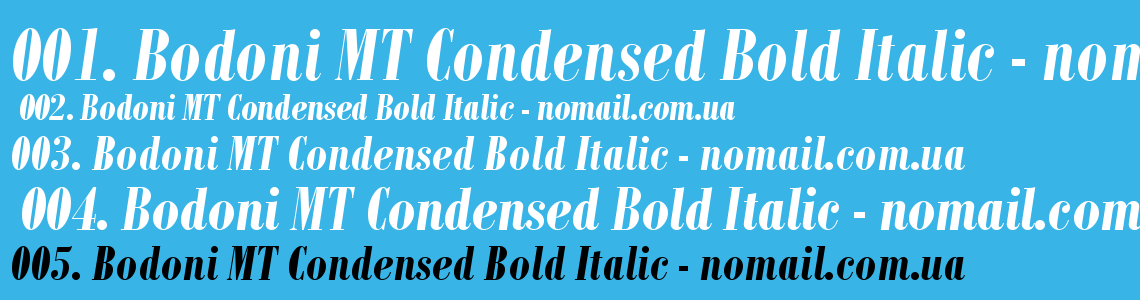 Шрифт Bodoni MT Condensed Bold Italic