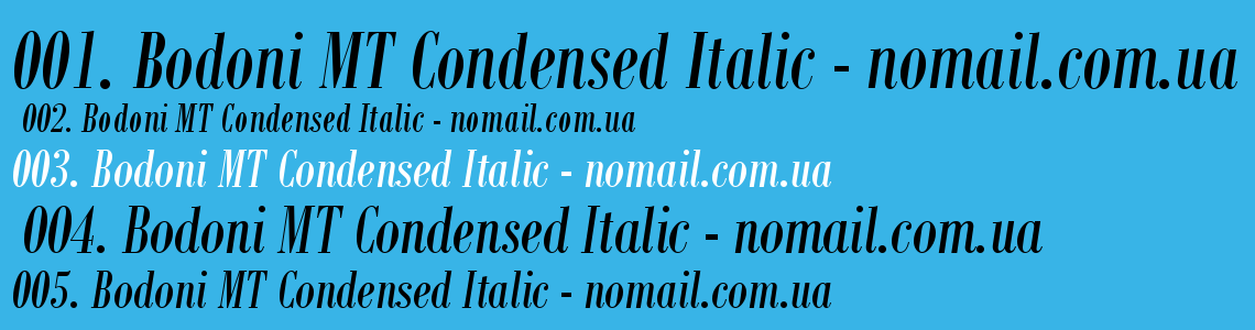 Шрифт Bodoni MT Condensed Italic