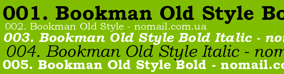 Шрифт Bookman Old Style