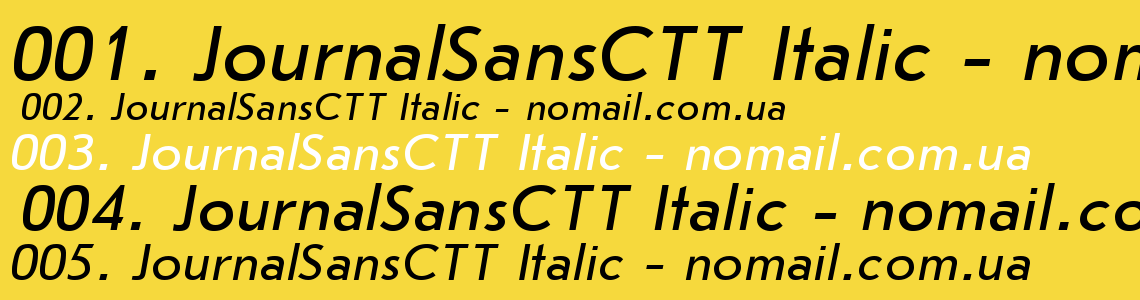 Шрифт JournalSansCTT Italic