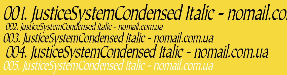 Шрифт JusticeSystemCondensed Italic