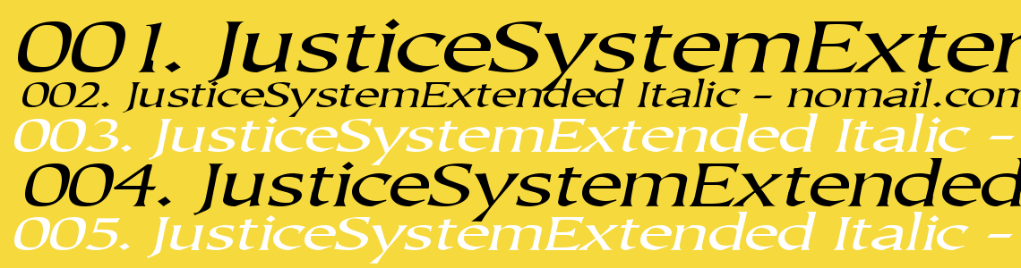 Шрифт JusticeSystemExtended Italic