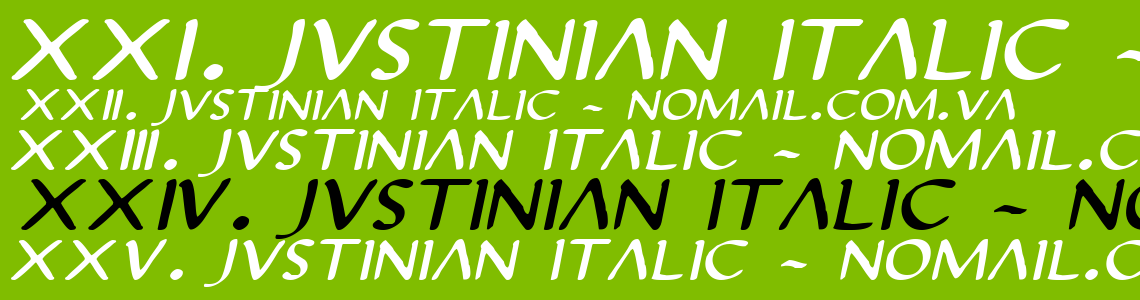 Шрифт Justinian Italic