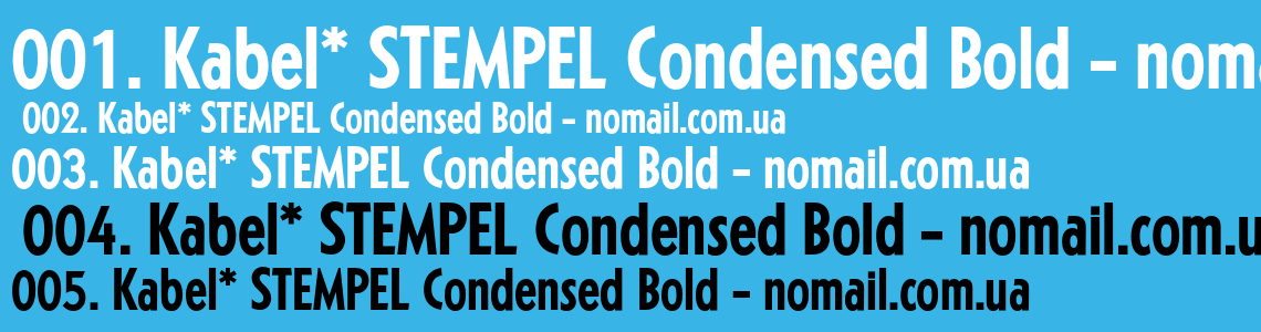 Шрифт Kabel* STEMPEL Condensed Bold