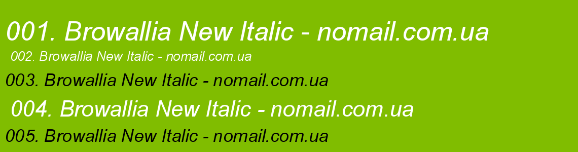 Шрифт Browallia New Italic