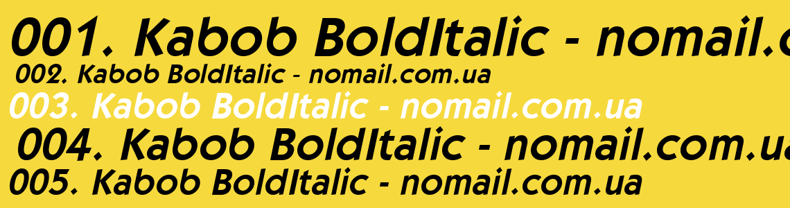 Шрифт Kabob BoldItalic