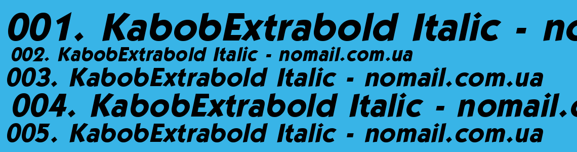 Шрифт KabobExtrabold Italic